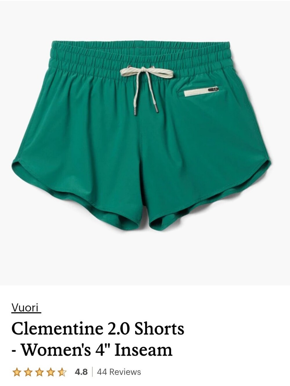 Vuori - Clementine 2.0 Women's Shorts in Viridian